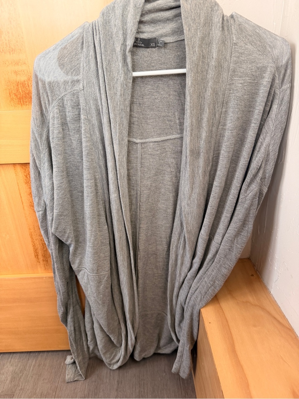 Prana Heathered Grey Open Front Cardigan